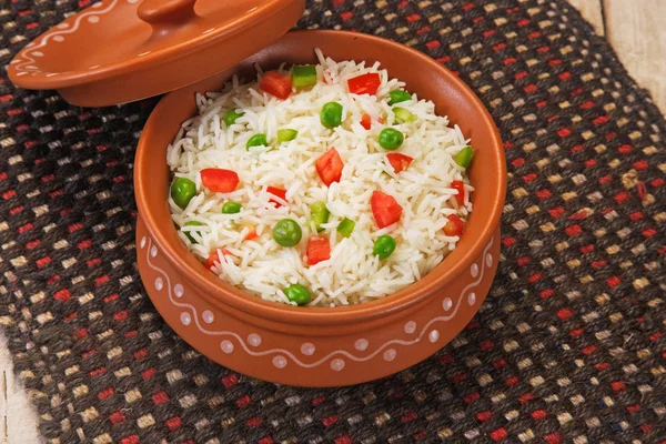 Shai Pulao o Riso vegetale o Biryani vegetale indiano — Foto Stock