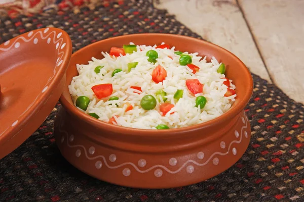 Shai Pulao o Riso vegetale o Biryani vegetale indiano — Foto Stock