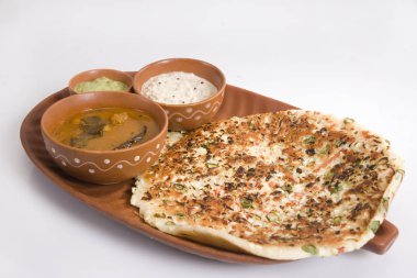 Güneyde Hint yemeği soğan Uthappams