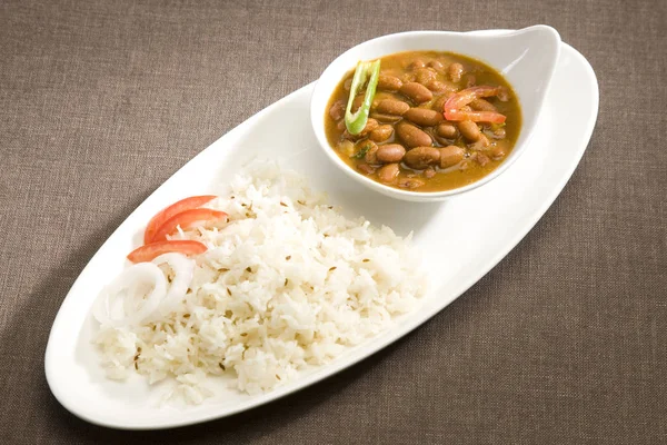 Rice & Rajma or Red kidney Beans — Stock Photo, Image