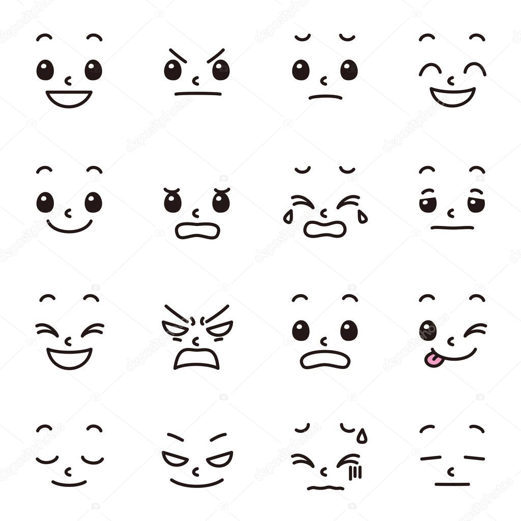 facial expression emotions set 01