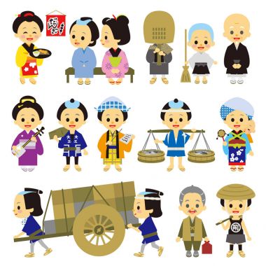 Edo dönemi halkı Japonya 03 çeşitli meslekler