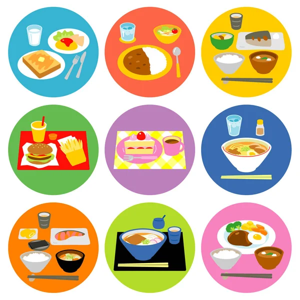 Typical meals in Japan 02 — Stock Vector