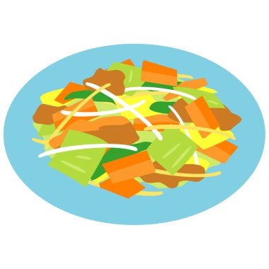 sotelenmiş sebze illüstrasyon