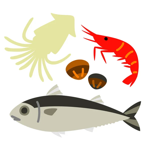 Seafood isolated illustration — Stock Photo, Image