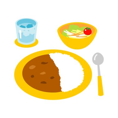 köri ve pilav, yeşil salata