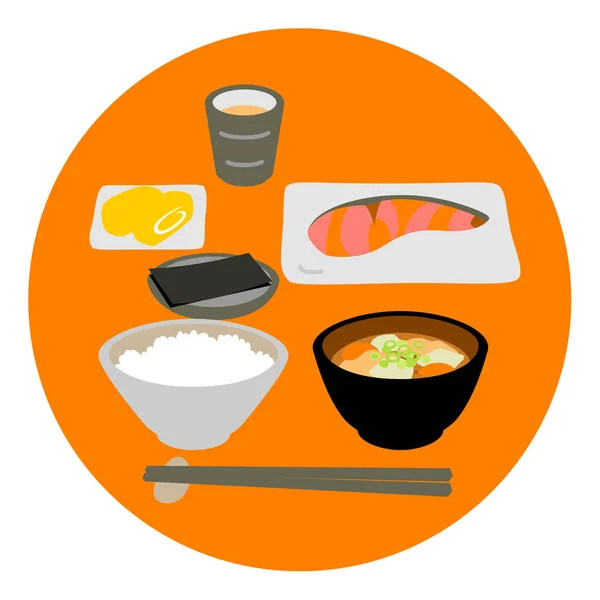 Japanese fish dish breakfast — Stock Photo, Image