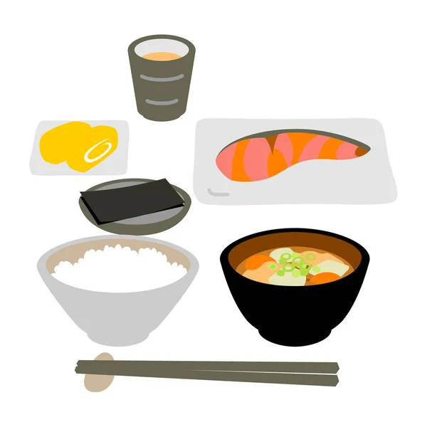 Japanese fish dish breakfast — Stock Photo, Image