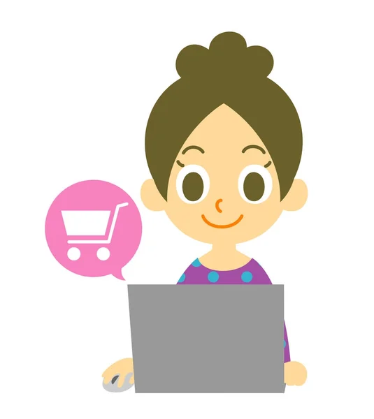 Online-Shopping-Frau — Stockfoto