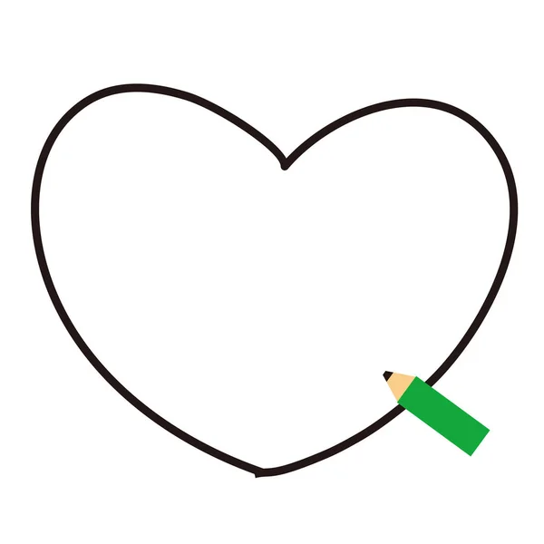 Crayons cadres, forme de coeur — Photo