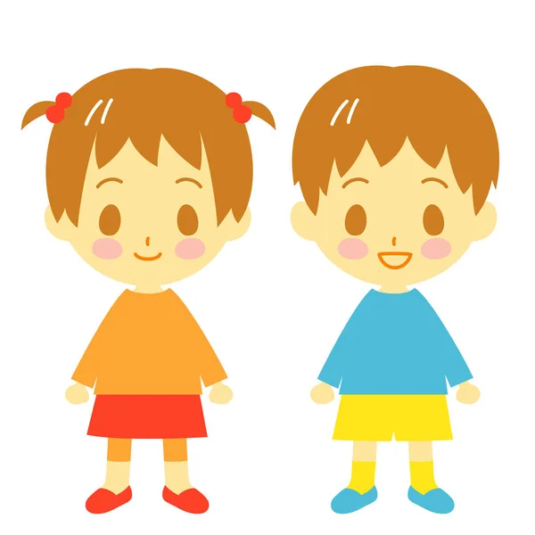 Toddler chłopiec i dziewczynka — Zdjęcie stockowe
