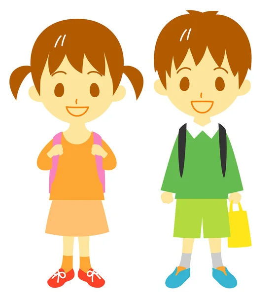 School kids, boy and girl — Stock Photo, Image
