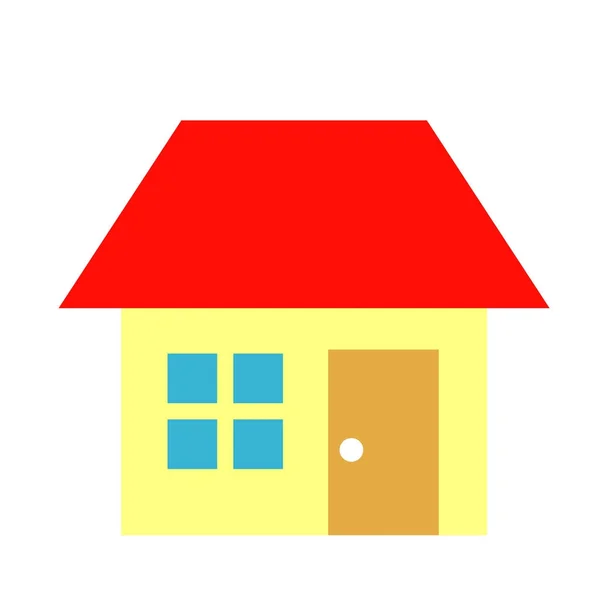 Hus, röda tak, illustration — Stockfoto