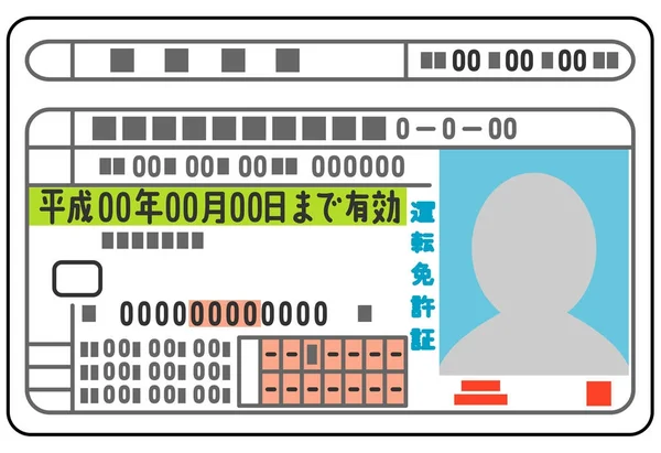 Japanese driver's license, green color — Stock Photo, Image