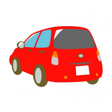 kırmızı araba, arka görüş