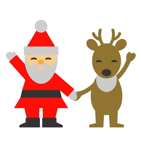 Santa Claus reindeer, hold hands — Stock Photo, Image