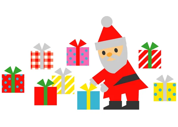 Santa Claus,  prepare christmas gift boxes — Stock Photo, Image