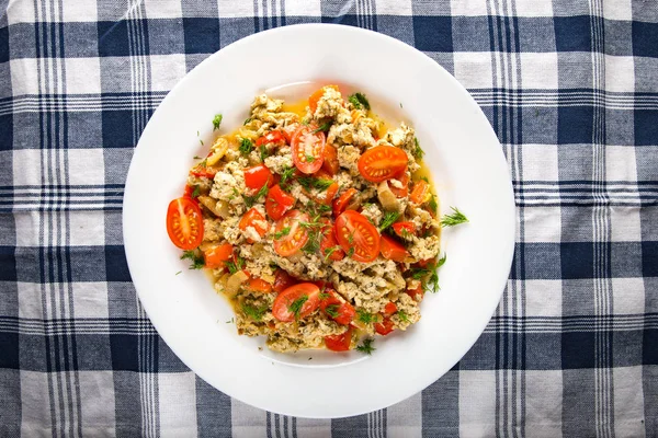 omlet Biber soğan ve domates ile