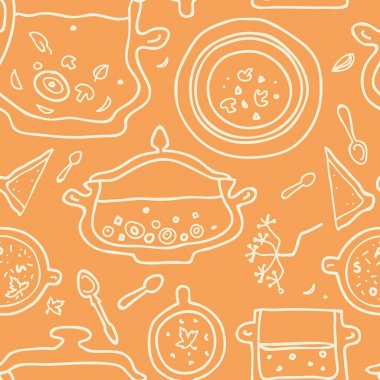 Gıda ile sorunsuz vektör arka plan.