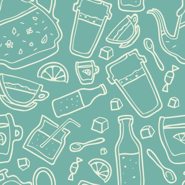 Gıda ile sorunsuz vektör arka plan.