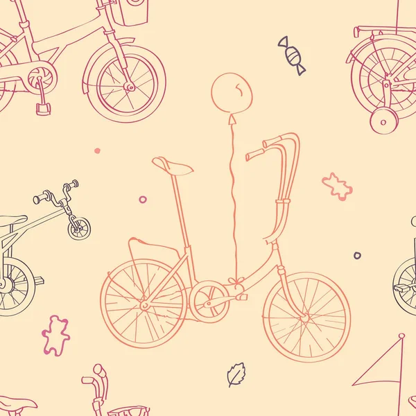 Seamless pattern with bicycles. — Stock Vector