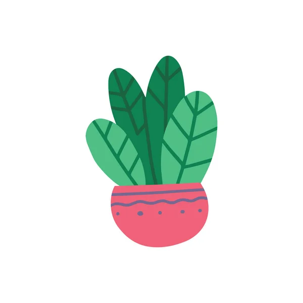 Planta Casa Maceta Hermosa Ilustración Vectorial Aislada Dibujada Mano Decoración — Vector de stock