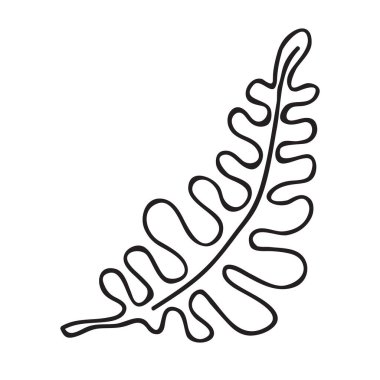 Tek nesneli vektör stok çizimi: bitki, el çizimi, karalama tarzı. Örnek elementler beyazda izole edildi. Çizgi çizgisi, özet.