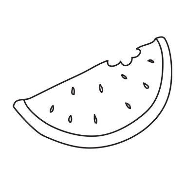 Tek nesneli vektör stok çizimi: yiyecek, el çizimi, karalama tarzı. Örnek elementler beyazda izole edildi. Çizgi çizgisi, özet.