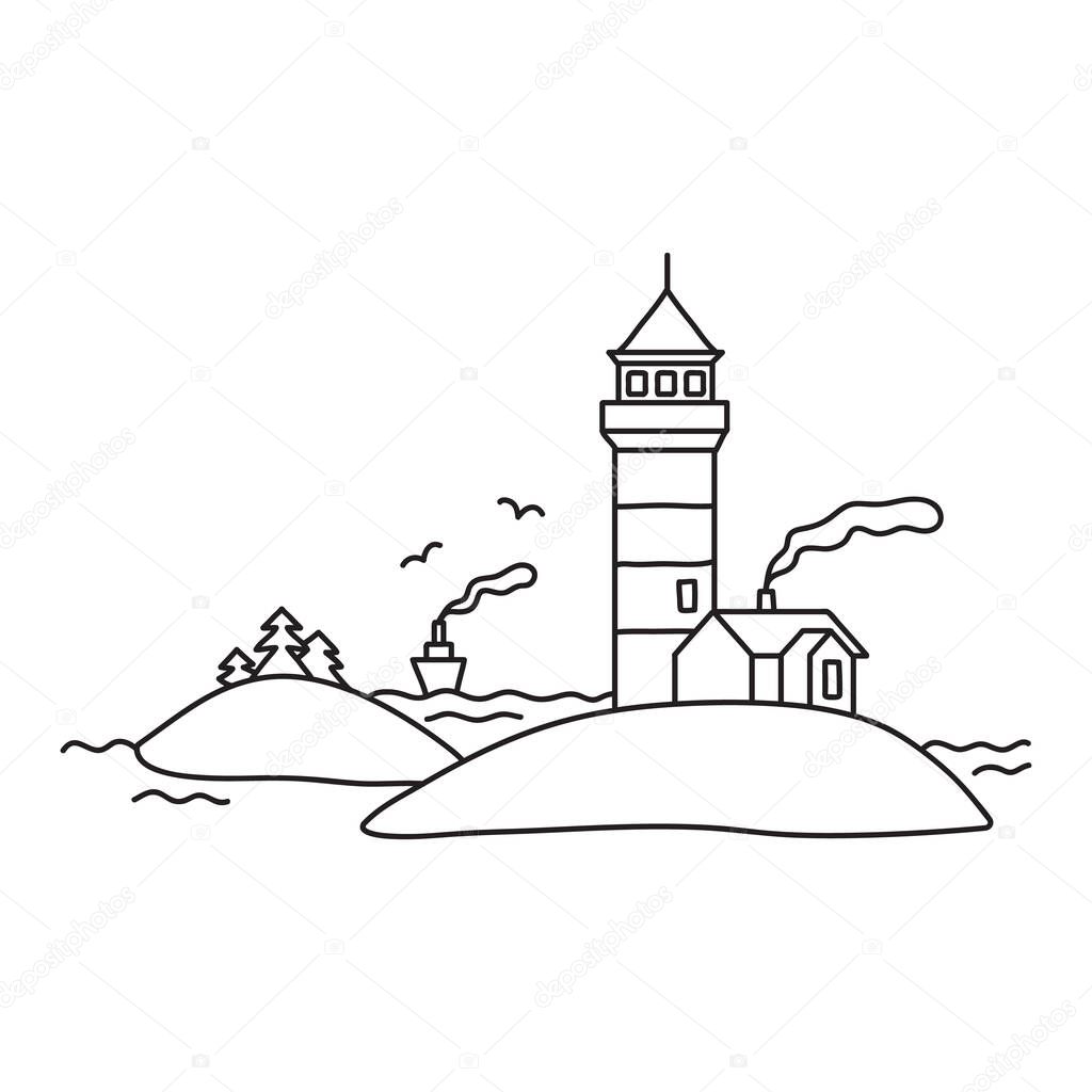 Vector stock illustration with single object, hand drawn, doodle style. Sample element isolated on white. Line contour, outline.