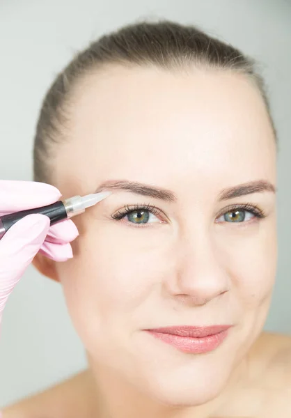 Permanent make-up (tatuering) — Stockfoto