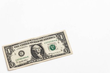 One dollar isolated on white background.