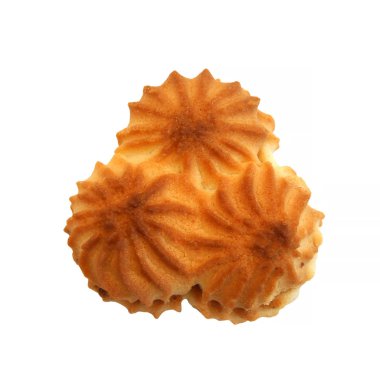 Beyaz bir arka plan üzerinde bir tabaka ile bisküvi.