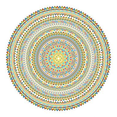 Geometrik Mandala. Vintage ve geleneksel dekor elementleri. 