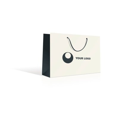 Kağıt torba vektör modeli. Düz tasarım vektör çizimi.