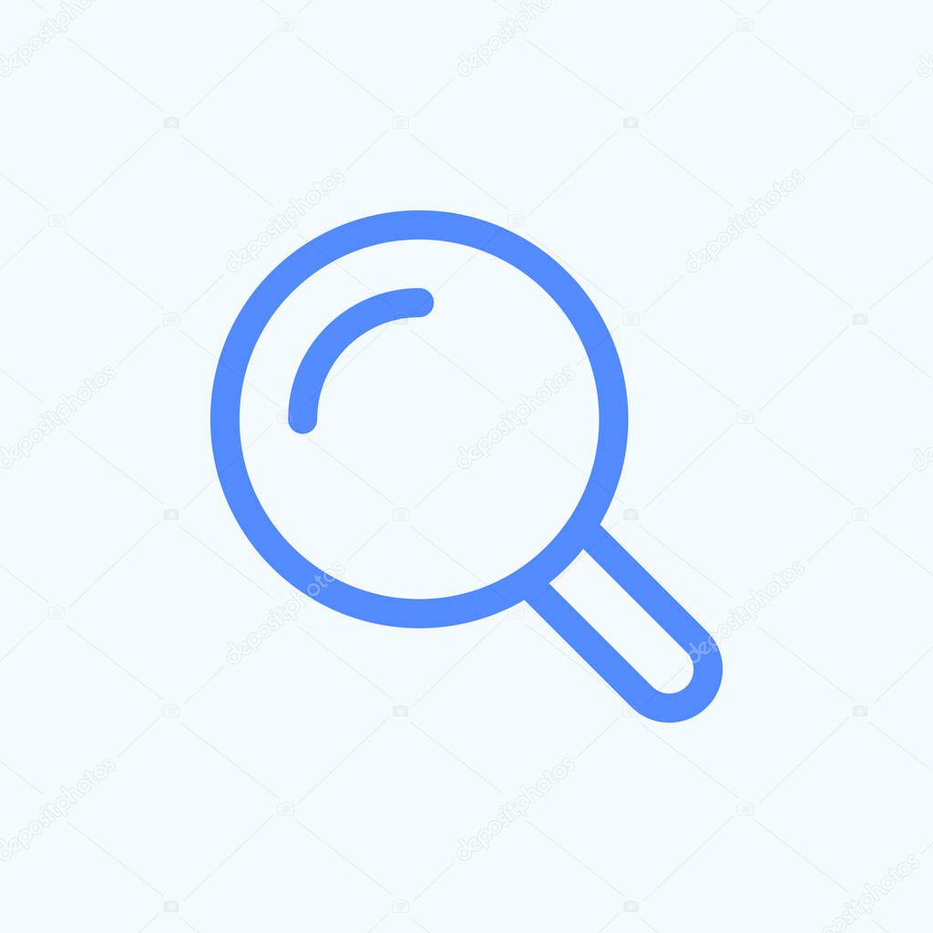 Search icon for the website menu. Magnifier Glass Illustration. Magnifier Icon Template.