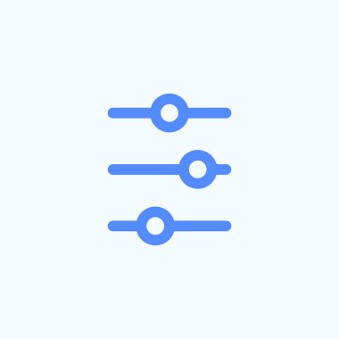 Web ve baskı tasarım materyalleri için web sitesi filtre simgesi. Filtreleme simgesinin yuvarlak ve ince vektör çizimi.