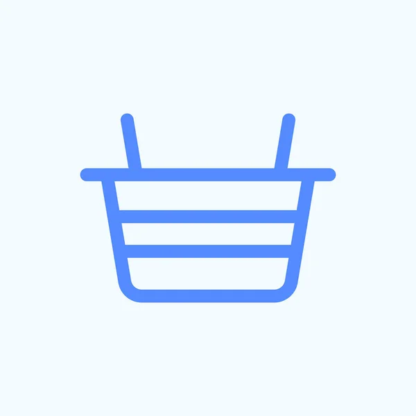 電子商取引のウェブサイトのデザインテンプレートのショッピングバスケットアイコン ショッピングバスケットの丸みを帯びた薄いベクトルイラスト — ストックベクタ
