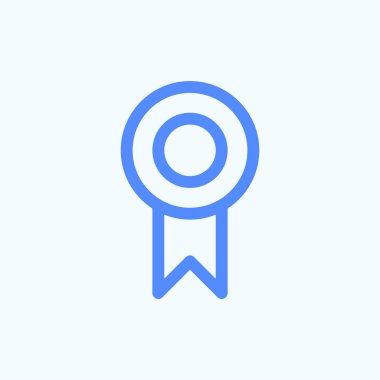 E-ticaret web sitesi tasarımı için onay veya rozet simgesi. Rozet ambleminin yuvarlak ve ince simgesi.