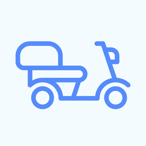 Значок Доставка Скутера Дизайна Сайта Круглая Тонкая Векторная Иллюстрация Мотоцикла — стоковый вектор