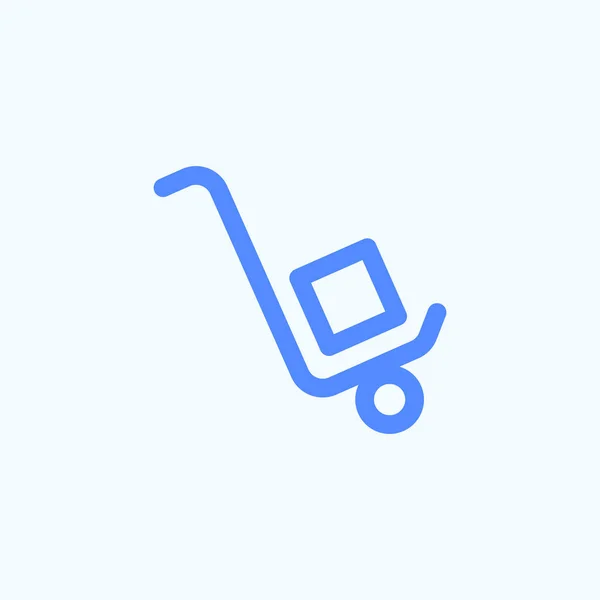 ウェブサイトのユーザーインターフェイスのデザインのショッピングカートアイコン ポータブルストローラーのラウンドと薄いベクトルイラスト — ストックベクタ