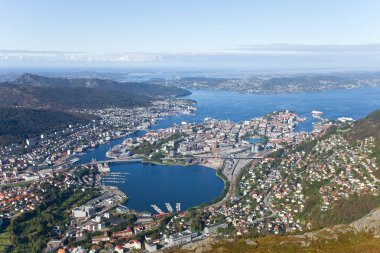 Bergen, Norveç üzerine bir havadan görünümü