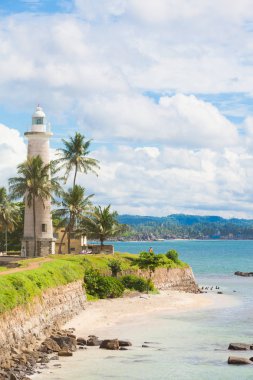 Galle, Sri Lanka - plaja yakın eski deniz feneri ziyaret