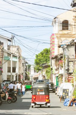 Galle, Sri Lanka - Aralık 2015 - A tuk-tuk ile sürüş