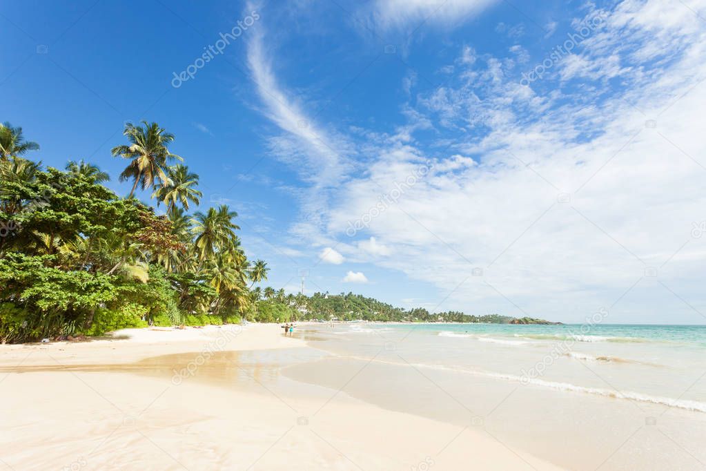 Mirissa Beach, Sri Lanka - A view across the wonderful beach of 