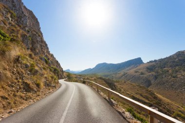 Cala Figuera de Formentor, Mallorca - Illuminated road across th