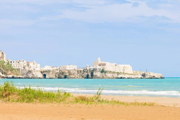 Vieste, Itálie - stará pevnost a kostel z Vieste — Stock fotografie