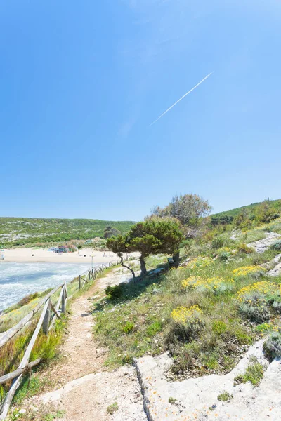 Lido Cala Lunga, Apúlia - Bela paisagem ao redor da praia o — Fotografia de Stock