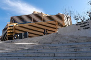 Eskisehir, TURKEY-March 03.2020: Odunpazari Modern müzenin mimari tasarımı Kengo Kuma ve ekibi tarafından yapılmıştır.