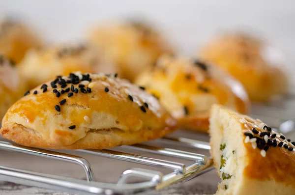 Pastelería Casera Con Queso Mesa —  Fotos de Stock