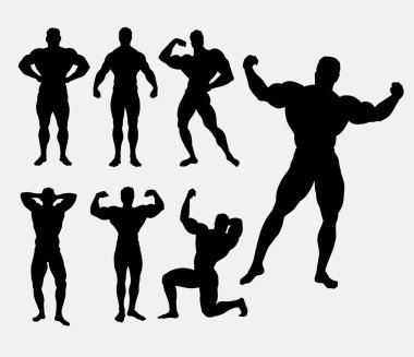 Vücut geliştirme erkek erkeksi spor aktivite siluet
